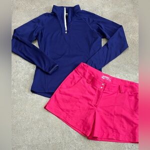 Women’s NIKE/HELLY HELLY HANSEN Shorts & Pullover Sweatshirt, sz 8